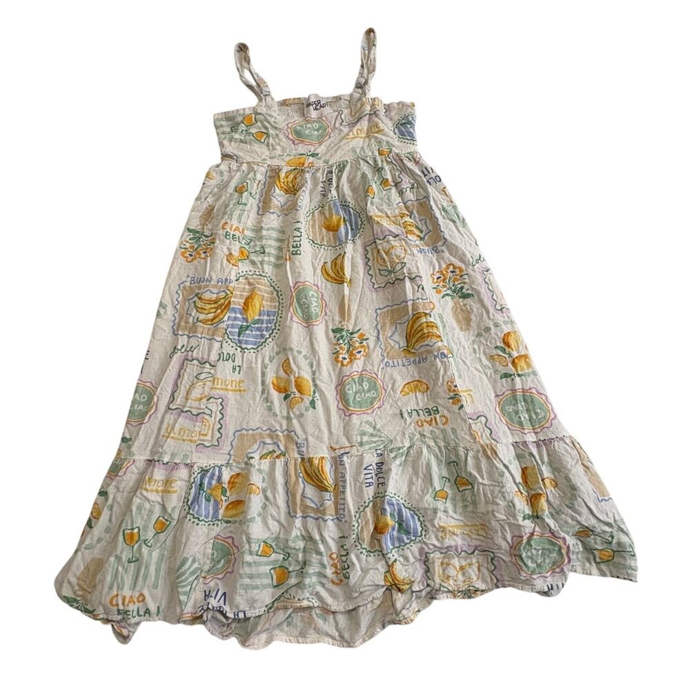 Paper Heart Anthropologie Ciao Bella Linen Blend Ruffle Maxi Sun Dress Womens XL